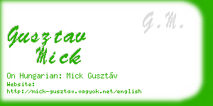 gusztav mick business card